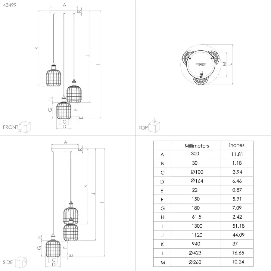 EGLO Â ChisleÂ HanglampÂ -Â E27Â -Â Ã˜Â 42 5Â cmÂ -Â Zwart Amber Leen Bakker