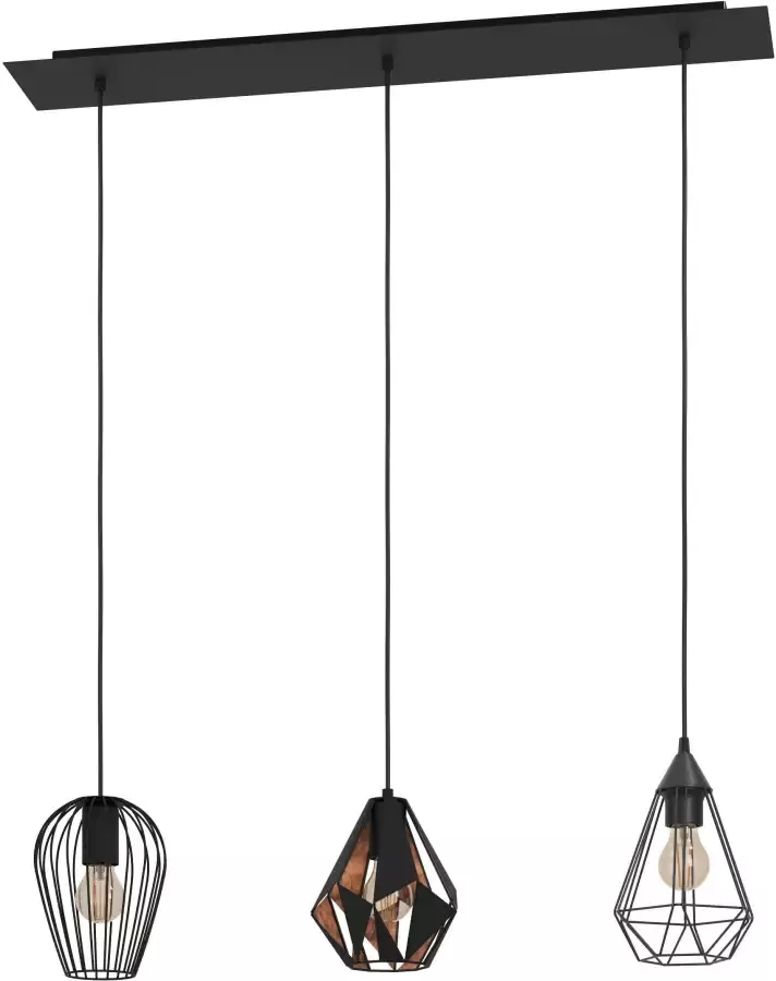 EGLO  Distaff Hanglamp - E27 - 90 cm - Zwart - Foto 2