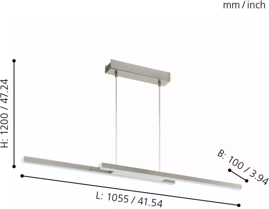 EGLO Hanglamp FRAIOLI-C nikkel-mat l105 5 x h120 x b10 cm inclusief 2 x led-plank app - Foto 6