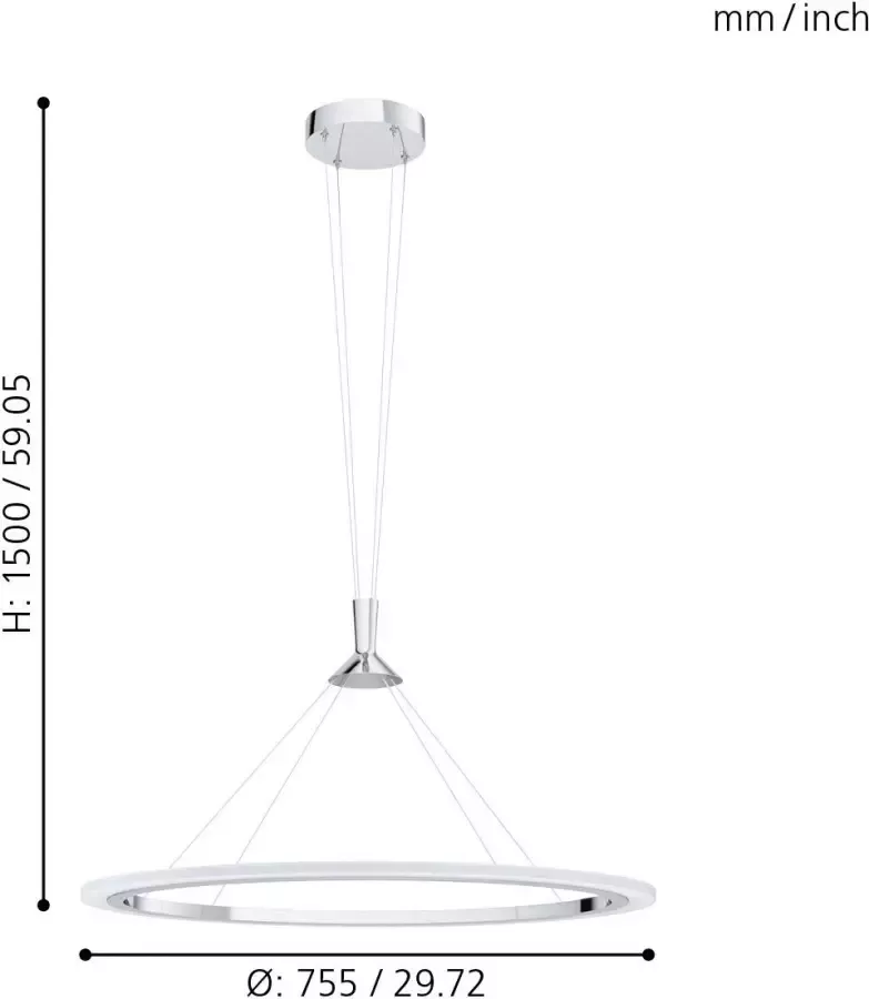 EGLO Hanglamp HORNITOS-C Hanglamp CONNECT bediening via app + afstandsbediening (1 stuk) - Foto 5