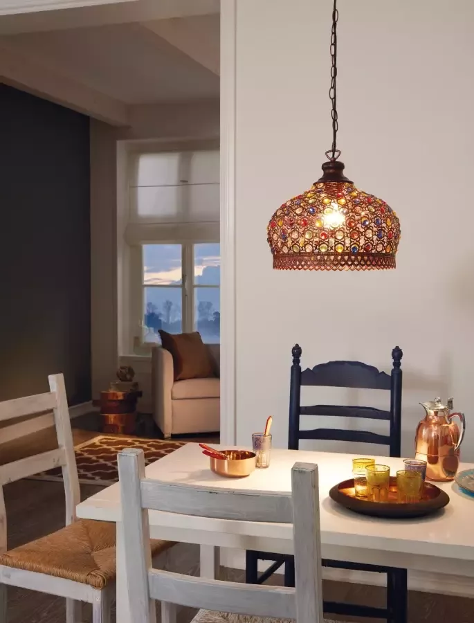 EGLO  Jadida Hanglamp - E27 - Ø 33 cm - Koper Antiek - Foto 2