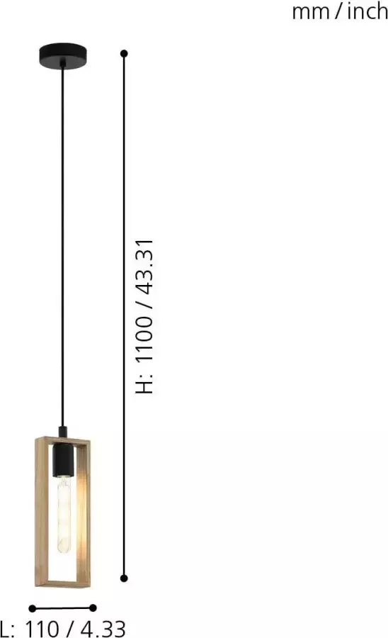 EGLO Hanglamp LITTLETON Vintage hanglamp Industrial retro hanglamp fitting: E27 - Foto 3