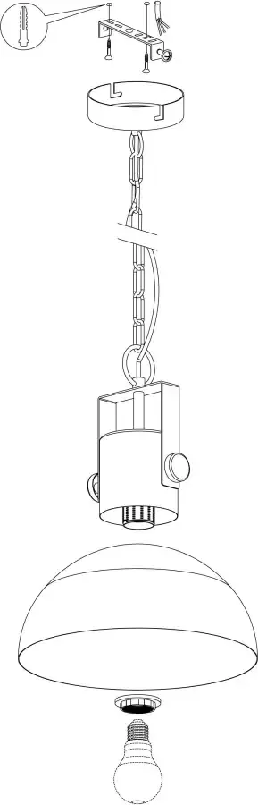 EGLO hanglamp Lubenham 1 nikkel crème Leen Bakker - Foto 3