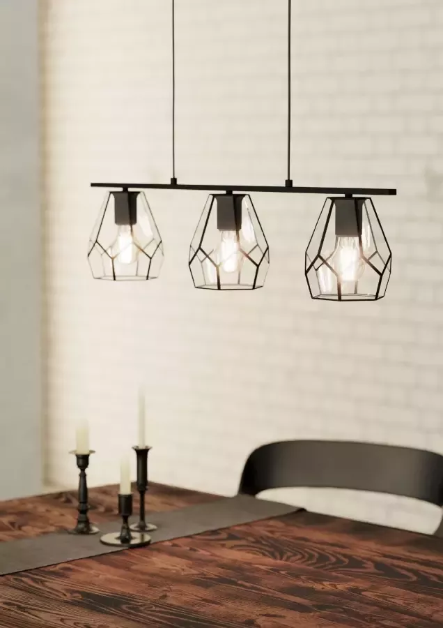 EGLO  Mardyke Hanglamp - E27 - 77 5 cm - Zwart - Foto 2