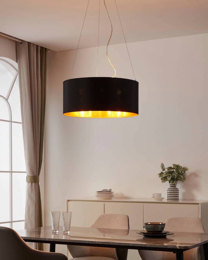 EGLO  Maserlo Hanglamp - E27 - Ø 53 cm - Zwart Goud - Foto 4