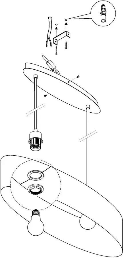 EGLO Hanglamp Maserlo 78 cm zwart 31611 - Foto 2