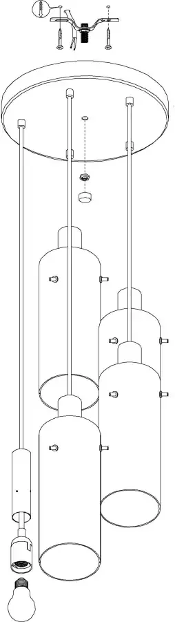 EGLO  Montefino Hanglamp - E27 - Ø 35 cm - Zwart - Foto 4