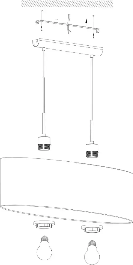 EGLO  Pasteri - Hanglamp - 2 Lichts - 75cm - Nikkel-Mat - Taupe - Foto 3