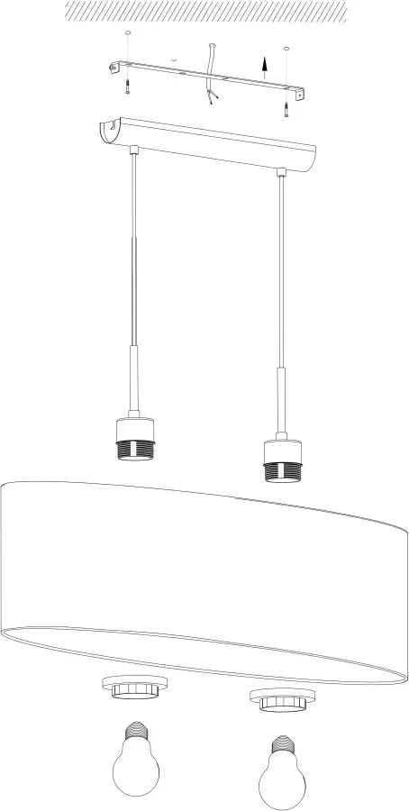 EGLO  Pasteri - Hanglamp - 2 Lichts - 75cm - Nikkel-Mat - Grijs - Foto 4