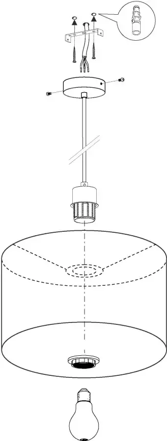 EGLO  Pasteri - Hanglamp - 1 Lichts - Ø38cm - Nikkel-Mat - Taupe - Foto 5