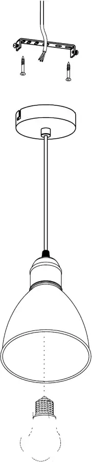 EGLO Hanglamp PRIDDY zwart wit ø15 5 x h110 cm excl. 1x e27 (max. 40 w) - Foto 5