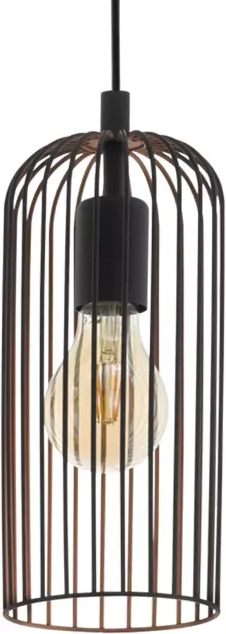 EGLO hanglamp Roccamena 3-lichts zwart koperkleurig Leen Bakker - Foto 5
