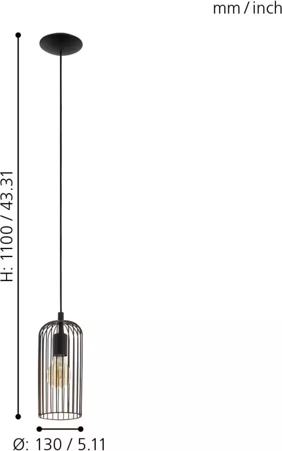 EGLO hanglamp Roccamena zwart koperkleurig Leen Bakker - Foto 1