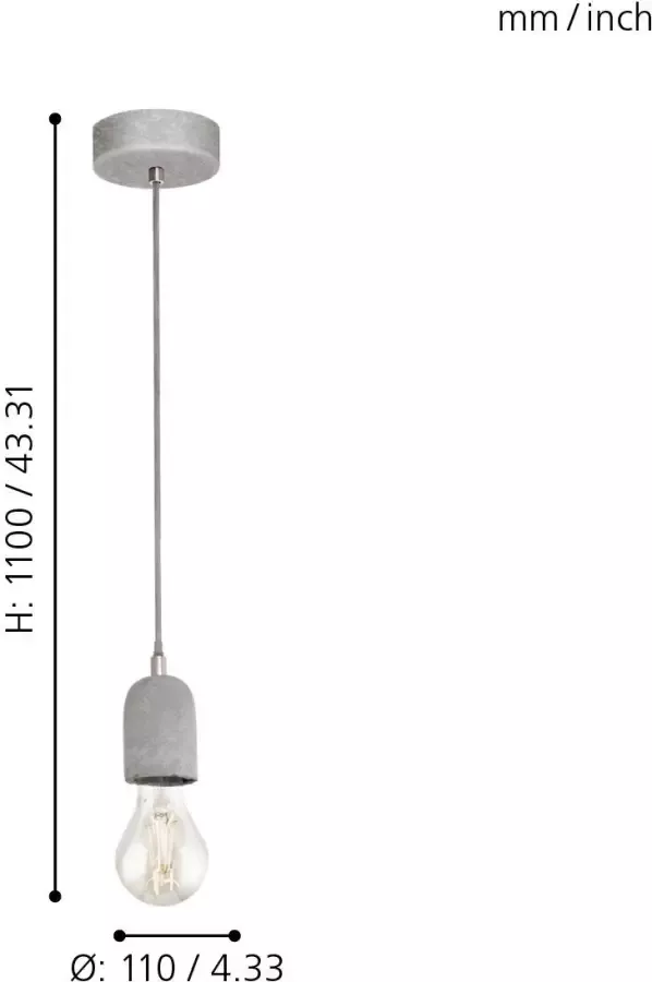 EGLO hanglamp Silvares 1 betonlook Leen Bakker - Foto 1