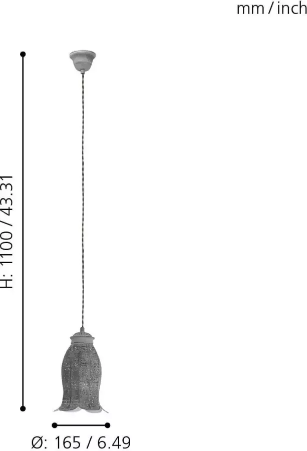 EGLO Hanglamp Vintage Hanglicht hanglamp - Foto 1