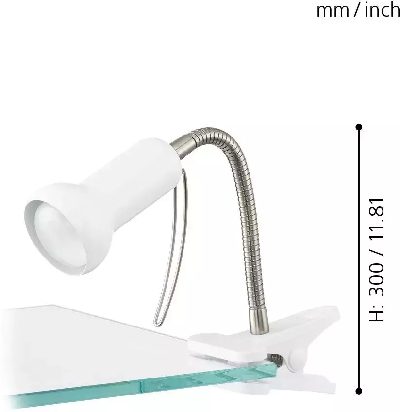 EGLO Klemlamp FABIO klemspot excl. lamp E14 met klem kantoor Klem lamp leeslamp schakelaar flexibele lampen hals hoogte: 30cm - Foto 2