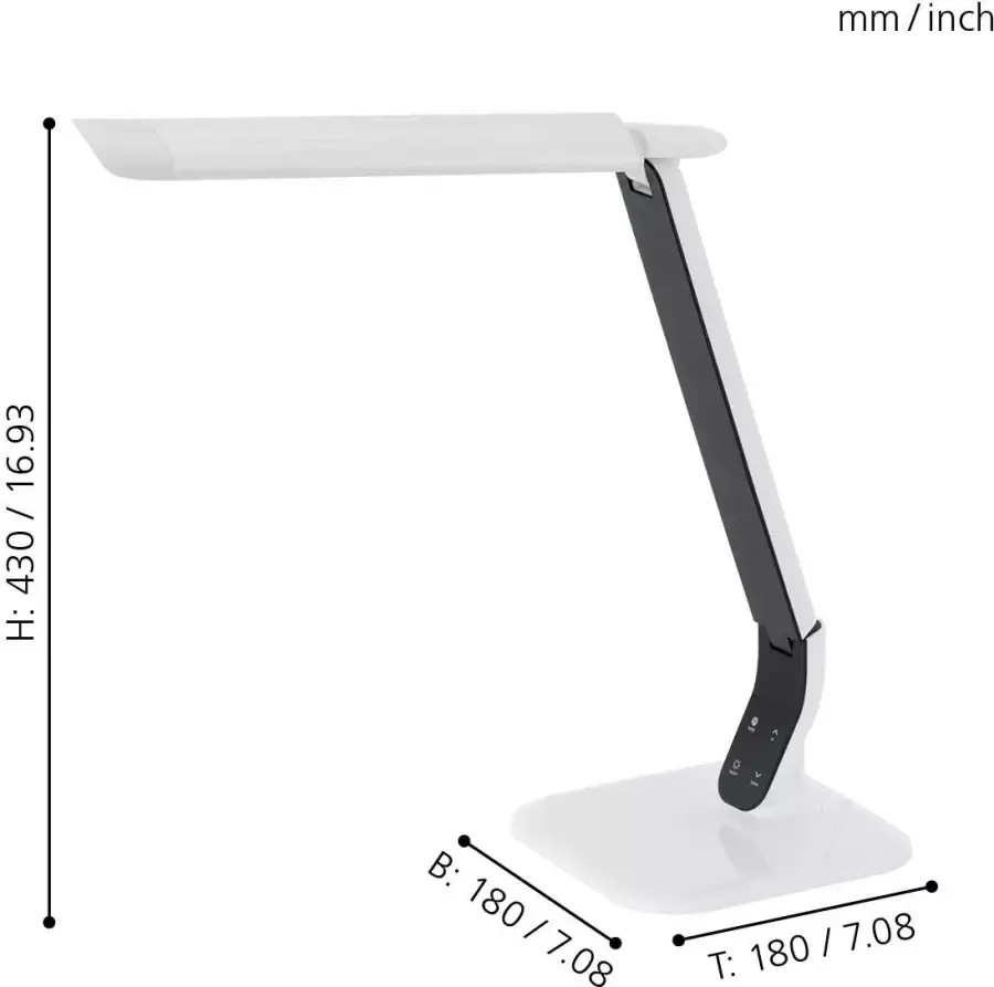 EGLO Sellano Tafellamp LED 43 cm Wit Zwart Dimbaar - Foto 2