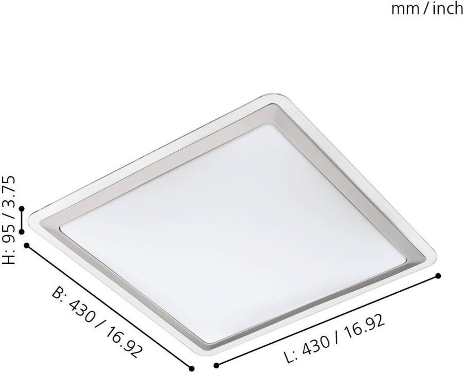 EGLO LED-DL 430X430 WS SILBER KLAR &apos;COMPETA 1 - Foto 2