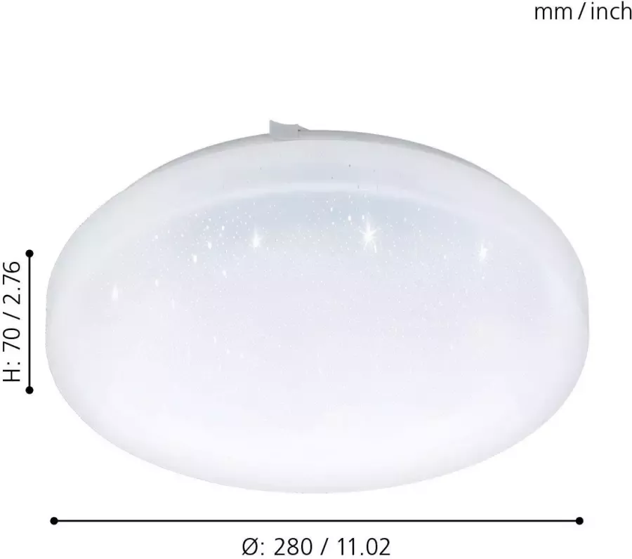 EGLO Led-plafondlamp FRANIA-S wit ø28 x h7 cm inclusief 1x led-plank (elk 10w) warmwit