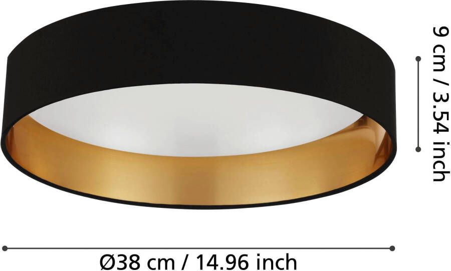 EGLO  Maserlo 2 Plafondlamp - LED - Ø 38 cm - Wit Zwart Goud - Foto 4