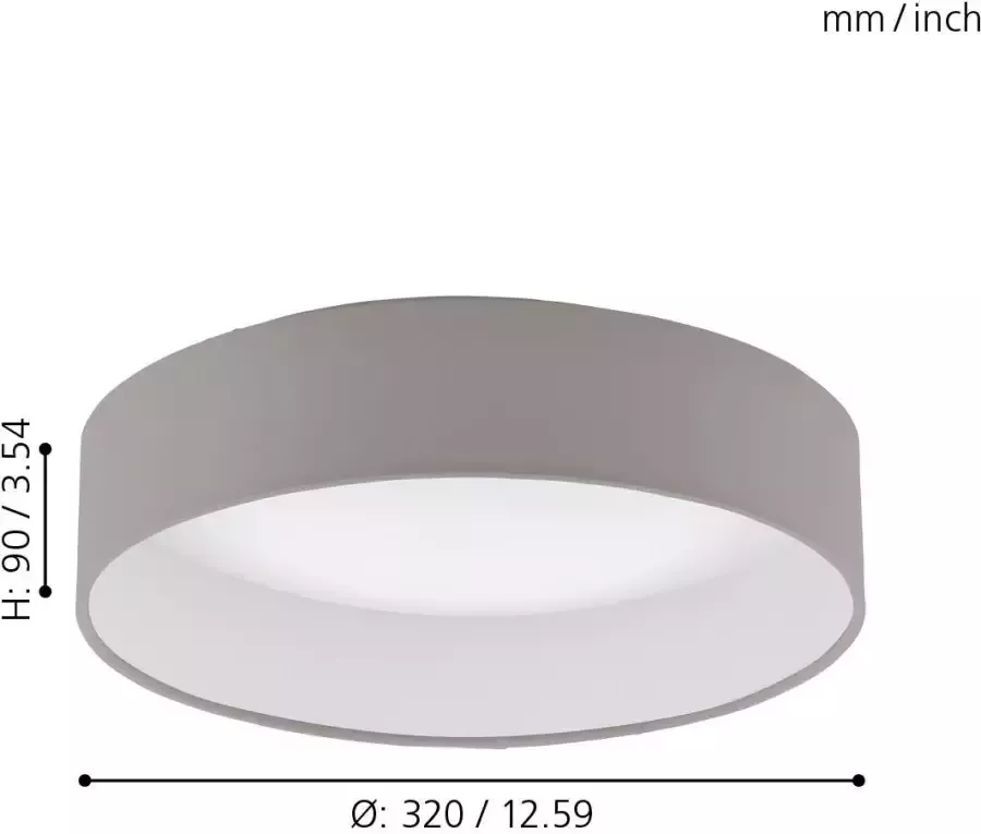 EGLO  Palomaro - Plafondlamp - LED - Ø500mm. - Wit - Antraciet - Foto 2