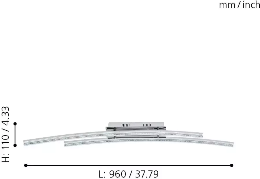 EGLO Led-plafondlamp PERTINI Plafondlamp Lamp voor de woonkamer modern plafond in chroom transparant - Foto 2