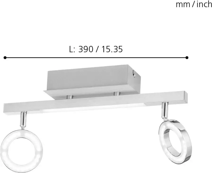 EGLO  Cardillio 1 - Spot - 3 Lichts - Aluminium  Chroom - Gesatineerd - Foto 2