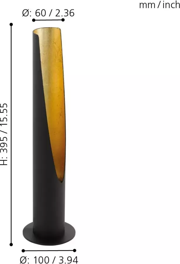 EGLO LED-tafellamp Barbotto 5 W 39 5 cm zwart en goud - Foto 2