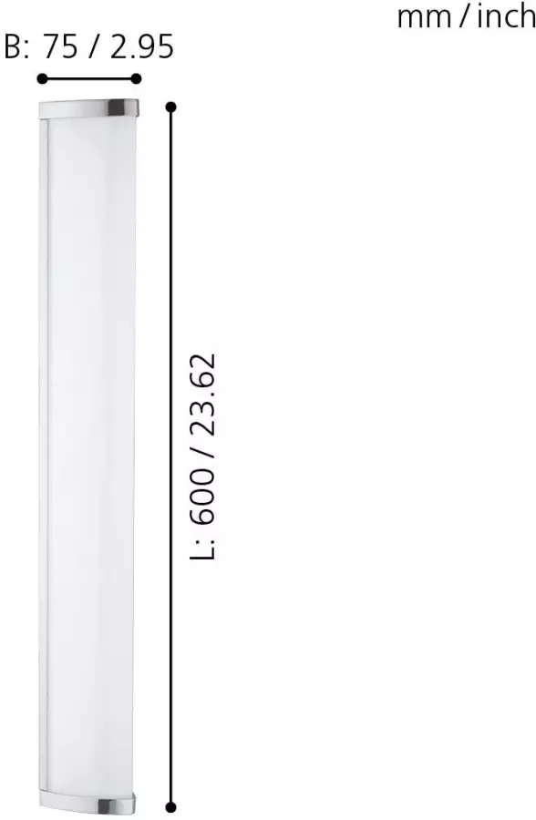 EGLO  Gita 2 Wand Plafondlamp - LED - Lengte 600mm. - Chroom - Wit - Foto 1