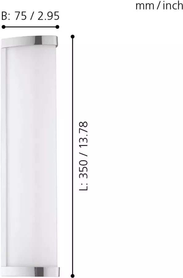 EGLO  Gita 2 Wand Plafondlamp - LED - Lengte 350mm. - Chroom - Wit - Foto 2