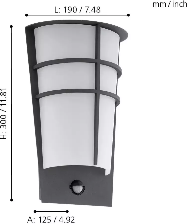 EGLO Led wandlamp voor buiten BREGANZO1 Hoekmontage mogelijk LED verwisselbaar - Foto 3