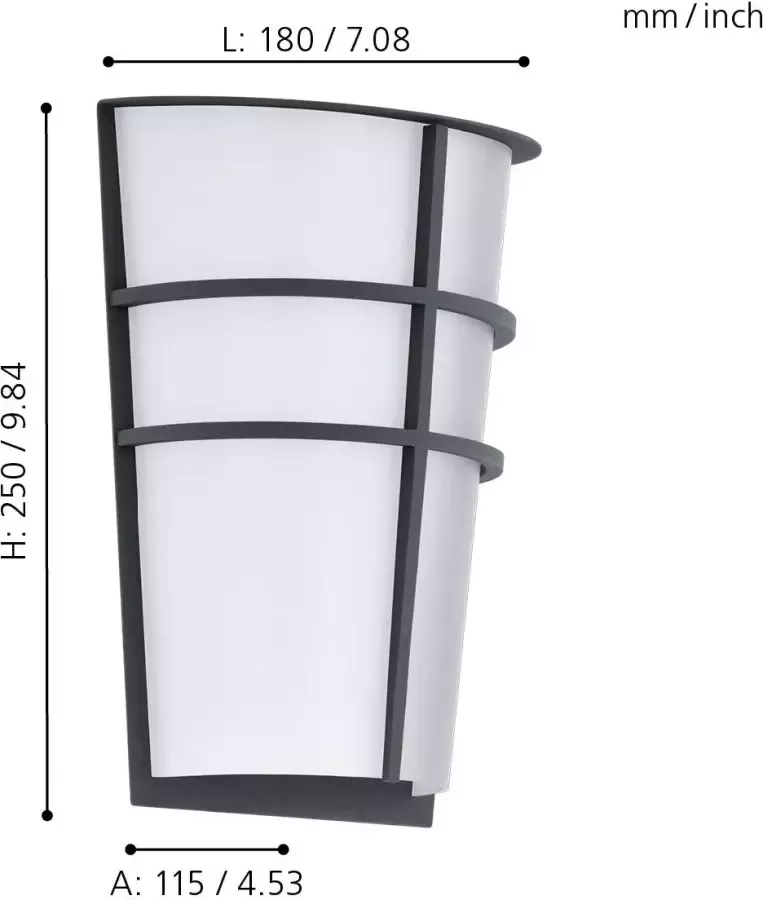 EGLO Led wandlamp voor buiten BREGANZOP Hoekmontage mogelijk LED verwisselbaar - Foto 2