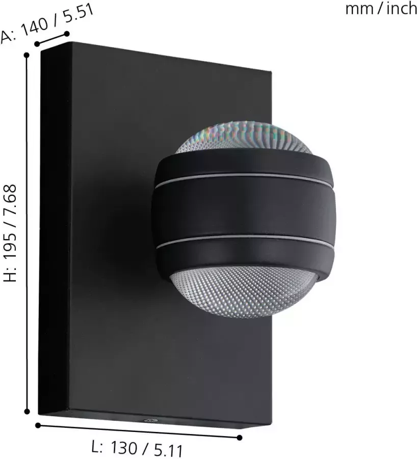 EGLO wandlamp Sesimba LED 2-lichts 94848 zwart Leen Bakker - Foto 1