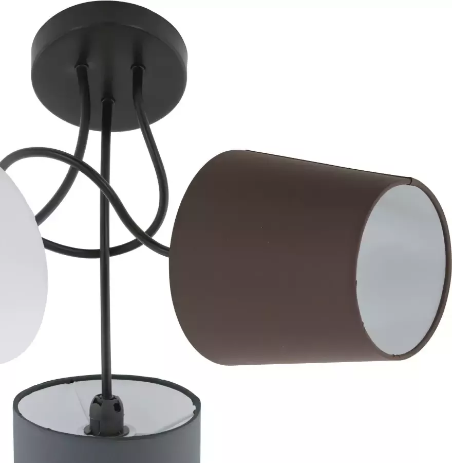 EGLO  Almeida - Plafondlamp - 3 Lichts - Zwart - Antraciet  Wit  Bruin - Foto 1