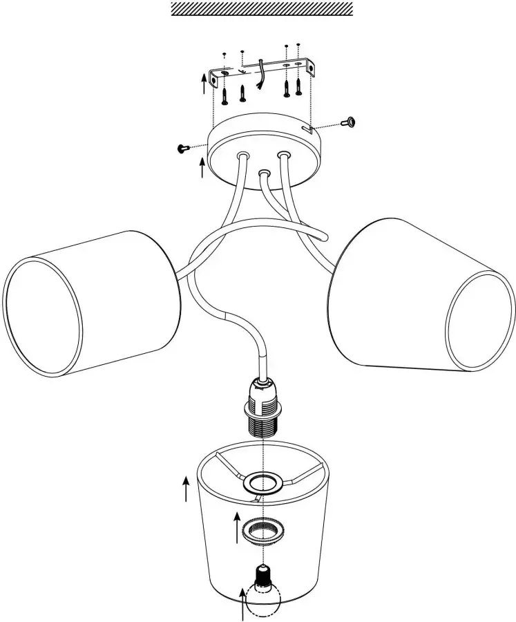 EGLO  Almeida - Plafondlamp - 3 Lichts - Zwart - Antraciet  Wit  Bruin - Foto 4