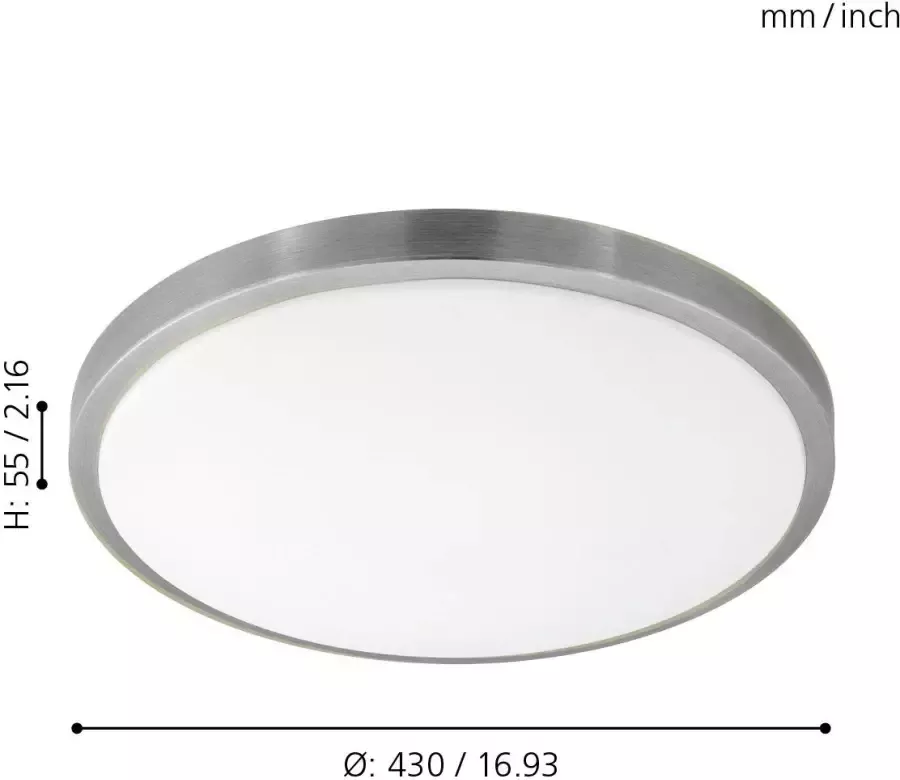 EGLO  Competa 1 - Wand Plafondlamp - 1 Lichts - Ø 430mm. - Wit  Nikkel-Mat - Foto 2