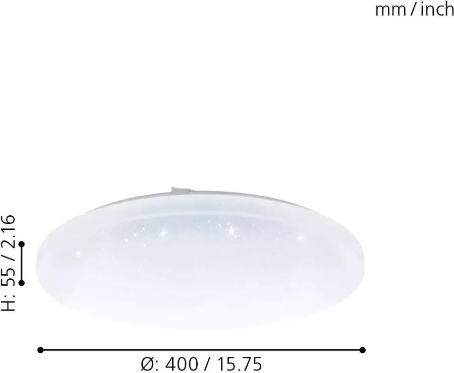 EGLO Plafondlamp FRANIA-A wit ø40 x h5 5 cm inclusief1x led-plank (19w) dimbaar - Foto 1