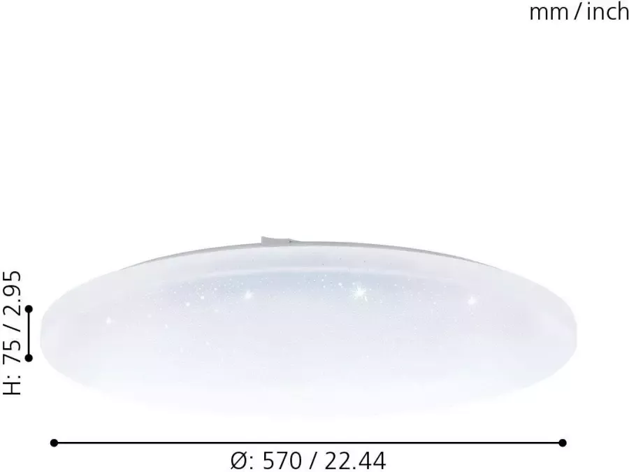 EGLO Plafondlamp FRANIA-A wit ø57 x h7 5 cm inclusief 1x led-plank (elk 32 5w) dimbaar - Foto 3