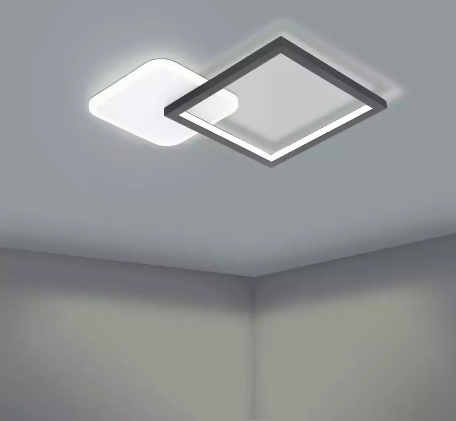 EGLO Gafares Plafondlamp LED 33 cm Zwart Wit Dimbaar - Foto 2