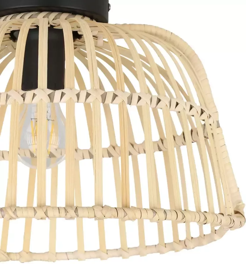 EGLO Plafondlamp GLYNEATH Plafondlamp in boho stijl natuur woonkamerlamp met E27 fitting (1 stuk) - Foto 1