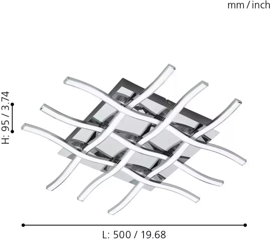 EGLO  Lasana 1 - Wand Plafondlamp - 1 Lichts - Chroom - Wit