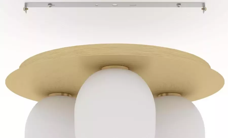 EGLO Plafondlamp MANZANARES Deckenlampe Stahl und Glas E27 IP20 Flurlampe Lampe Plafondlamp in messing en goudkleur van staal excl. E27 40W (1 stuk)