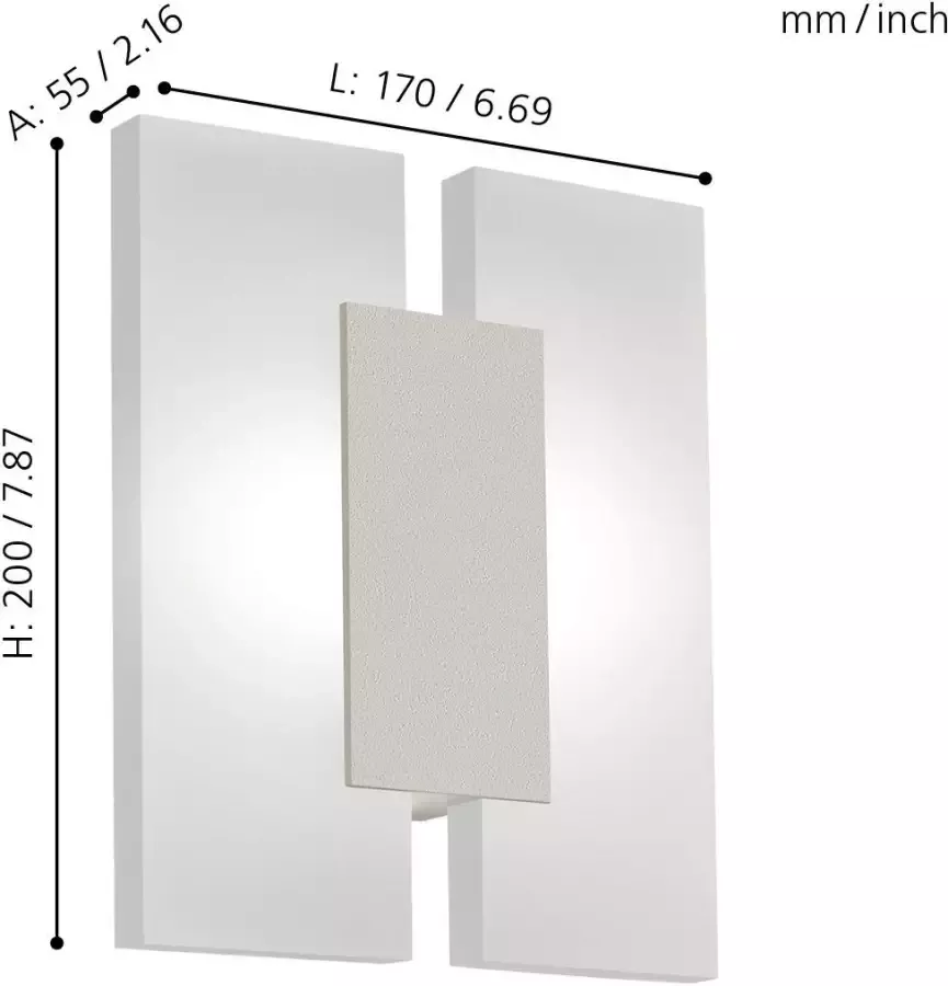EGLO  Metrass 2 - Wand Plafondlamp - 2 Lichts - Nikkel-Mat - Gesatineerd - Foto 1