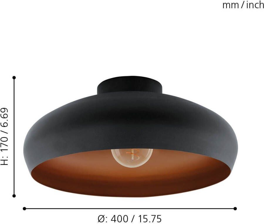 EGLO Plafondlamp MOGANO zwart en koperkleurig 49247 - Foto 1