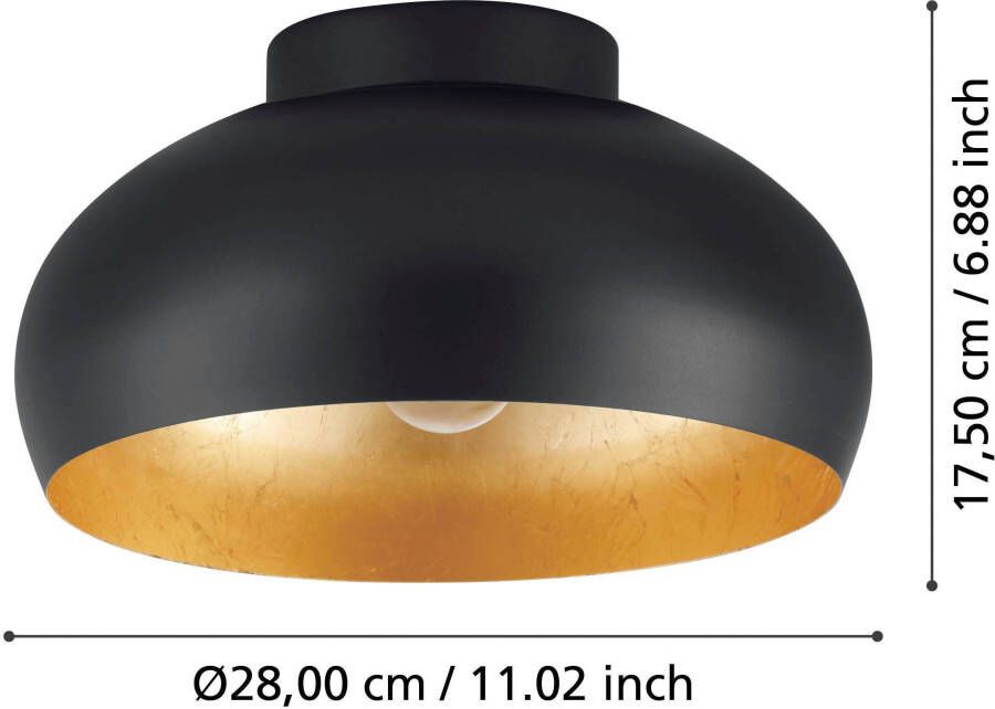 EGLO Mogano mini Plafondlamp E27 Ø28 cm Zwart Bladgoud Leen Bakker - Foto 4