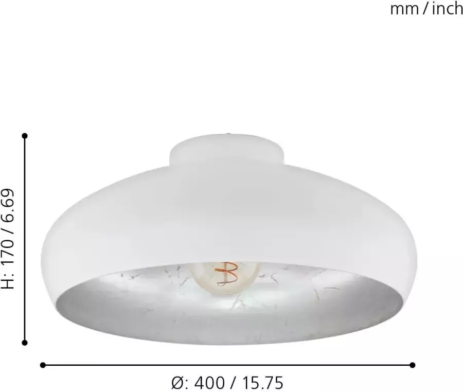 EGLO Plafondlamp MOGANO wit en zilverkleurig - Foto 2