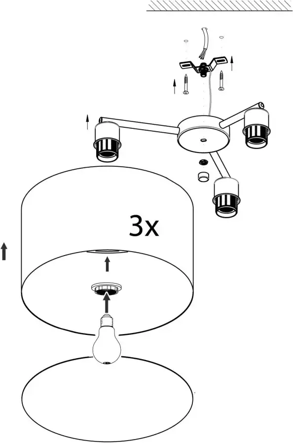 EGLO  Pastore Plafondlamp - E27 - 61 cm - Wit Antraciet Bruin Grijs - Foto 6