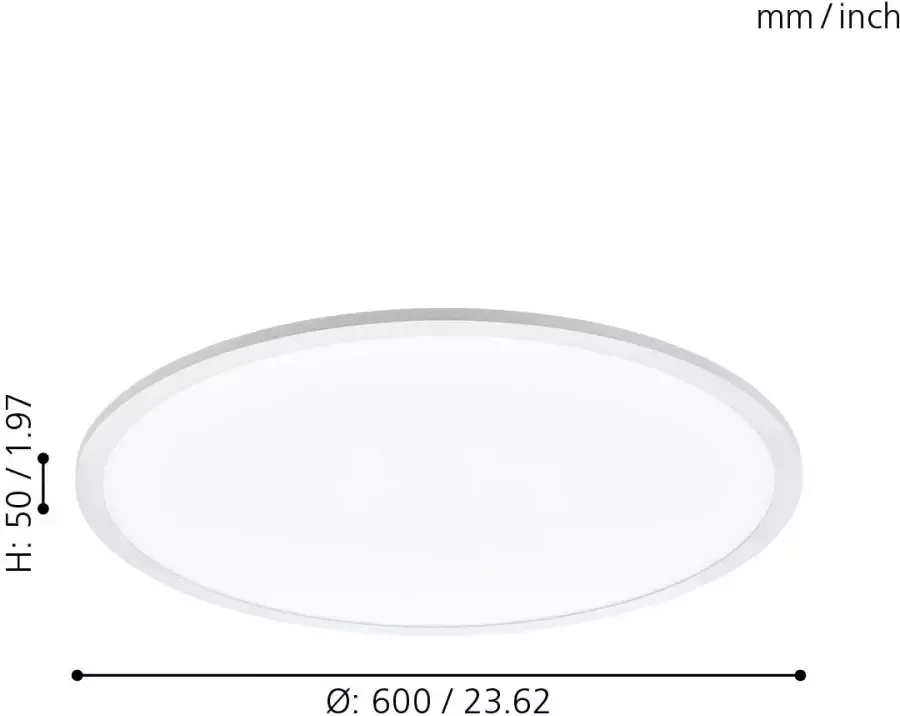 EGLO  Sarsina-A Plafondlamp - LED - Ø 60 cm - Wit - Dimbaar - Foto 1