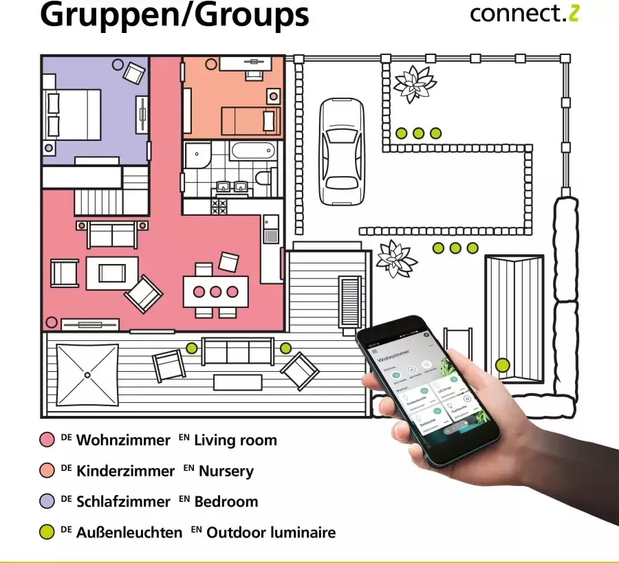 EGLO  connect.z Turcona-Z Smart Plafondlamp - Ø 45 cm - Wit - Instelbaar RGB & wit licht - Dimbaar - Zigbee - Foto 5