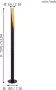 EGLO Staande ledlamp BARBOTTO zwart goud ø6 x h137 cm inclusief 1x gu10 (elk 4 5w) warmwit - Thumbnail 2